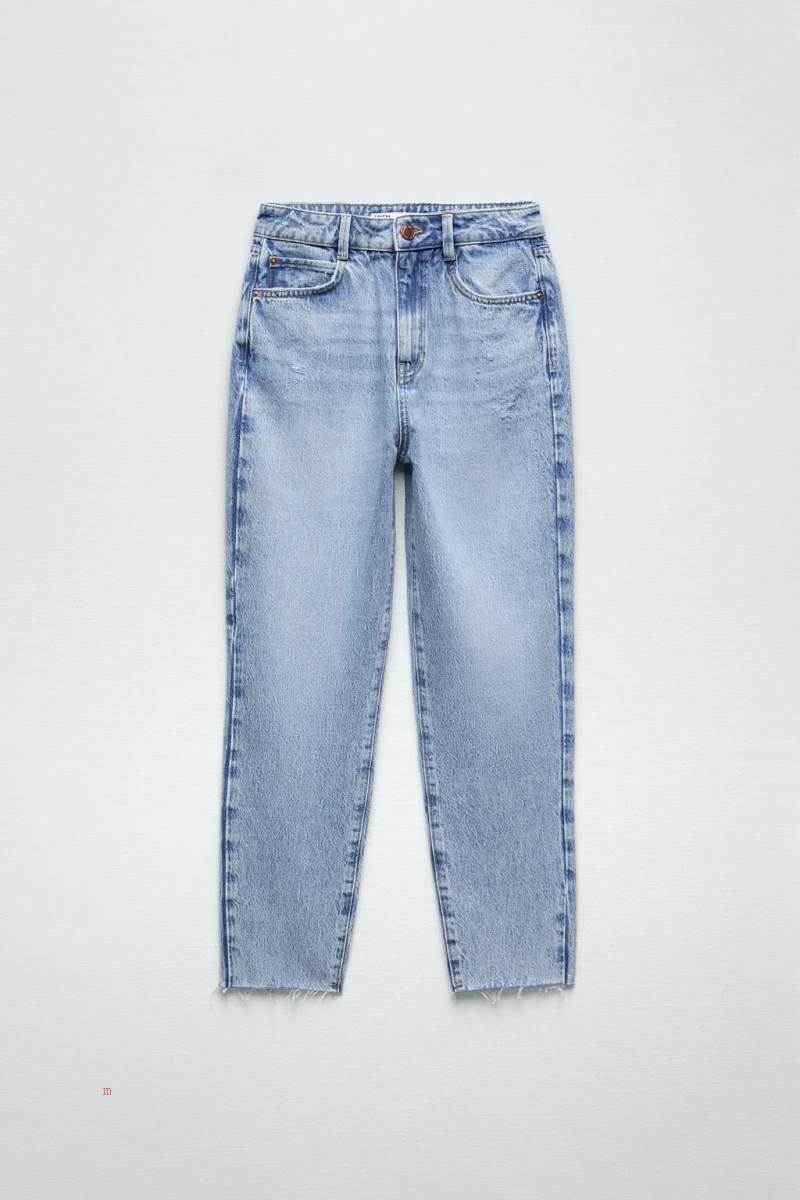 ZARA Z1975 MOM Hetero-leg Jeans Dam Blå | DOYMN-6570