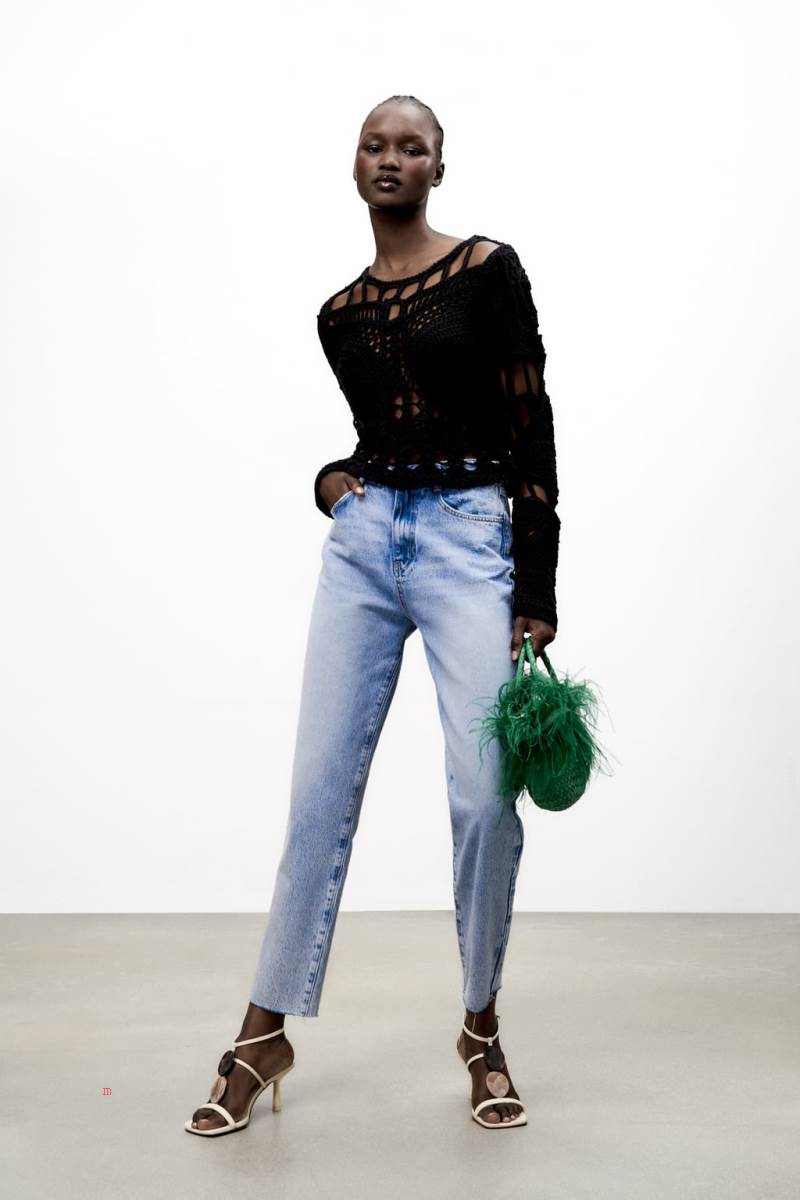 ZARA Z1975 MOM Hetero-leg Jeans Dam Blå | DOYMN-6570