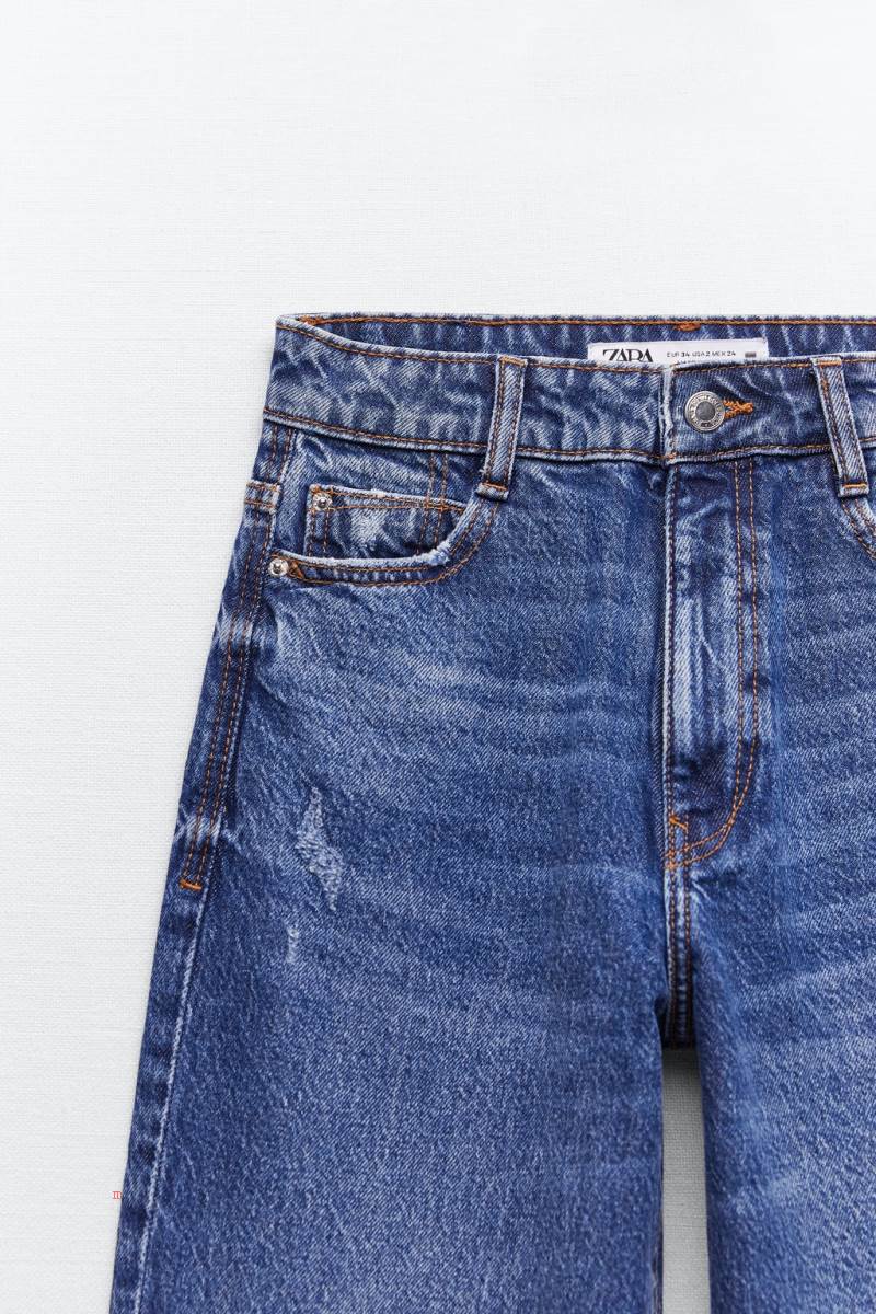 ZARA Z1975 MOM High Midja Jeans Dam Blå | EOUAV-1825