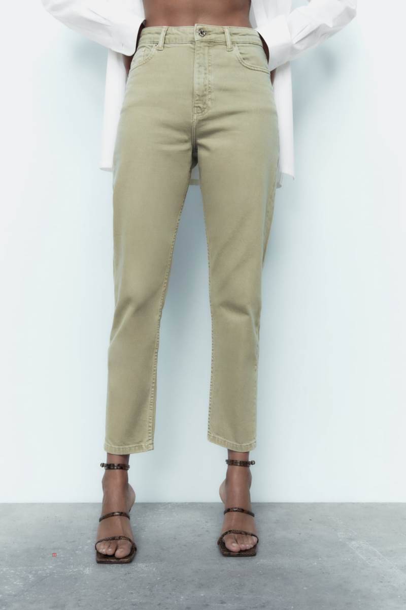 ZARA Z1975 MOM Jeans Dam Khaki | QZOPY-0613