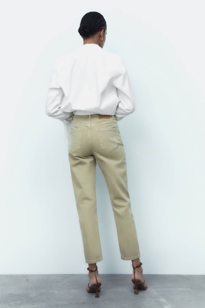 ZARA Z1975 MOM Jeans Dam Khaki | QZOPY-0613