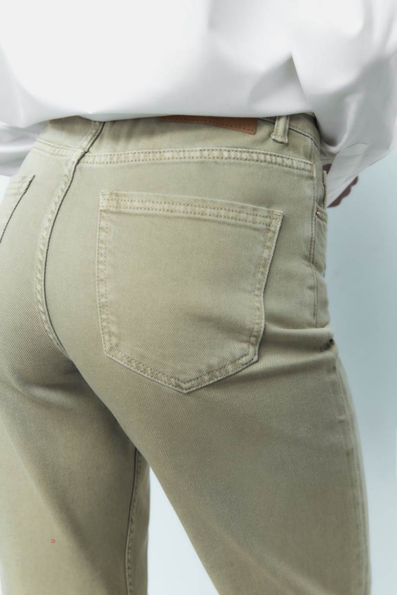 ZARA Z1975 MOM Jeans Dam Khaki | QZOPY-0613