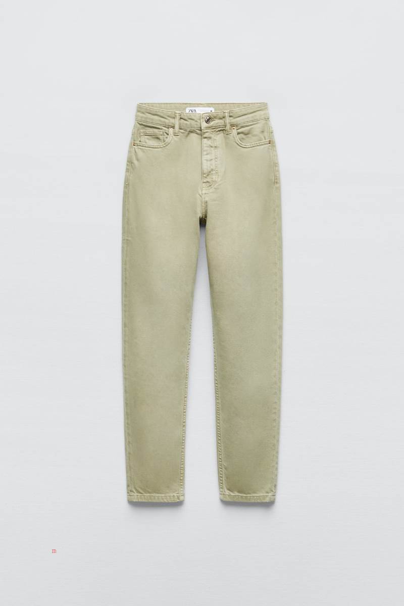 ZARA Z1975 MOM Jeans Dam Khaki | QZOPY-0613