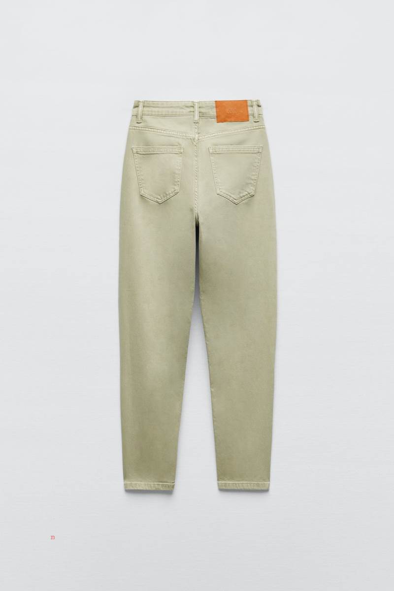ZARA Z1975 MOM Jeans Dam Khaki | QZOPY-0613