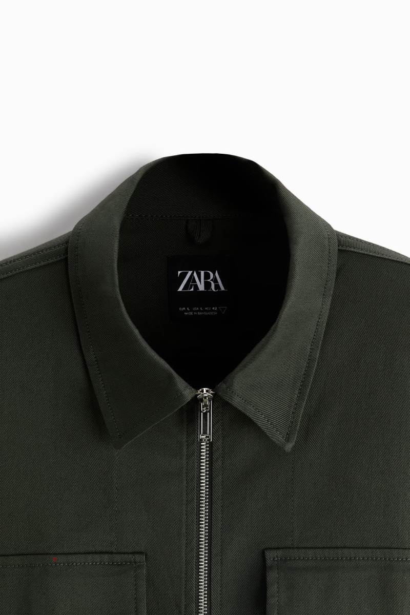 ZARA ZIP Övertröja Herr Khaki | AOTUJ-1057