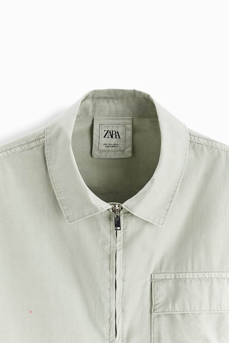 ZARA ZIP Övertröja Herr Ljusgröna | VMBFO-4705