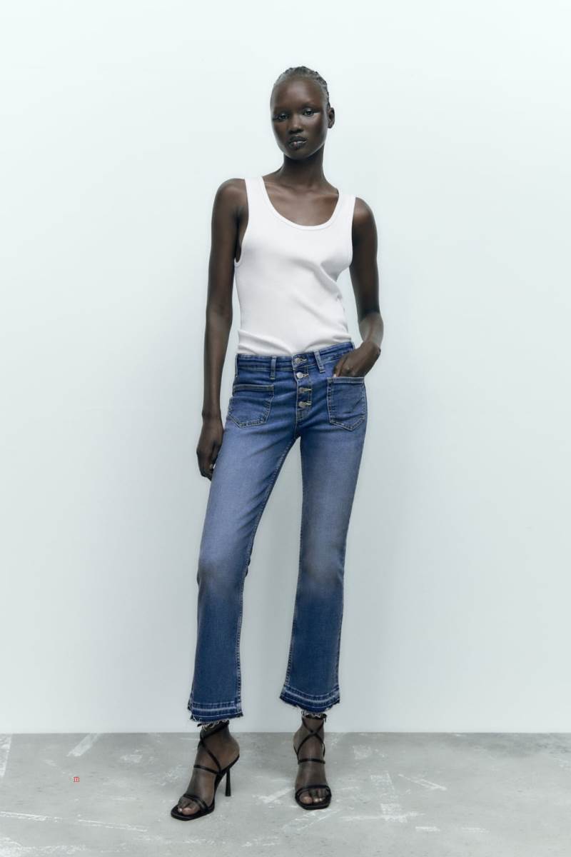 ZARA ZW THE LOW RISE BOOTCUT Jeans Dam Blå | NLUSV-1537