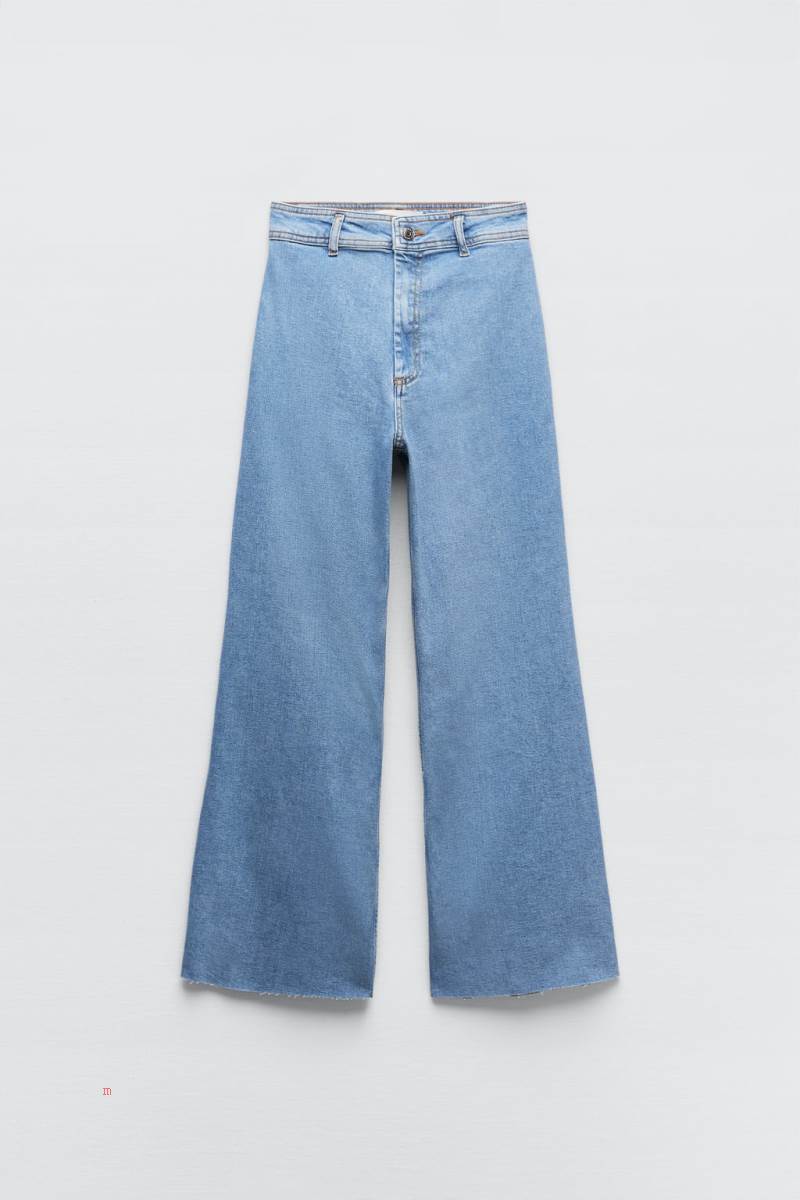 ZARA ZW THE MARINE STRAIGHT Jeans Dam Blå | HAWFQ-8609