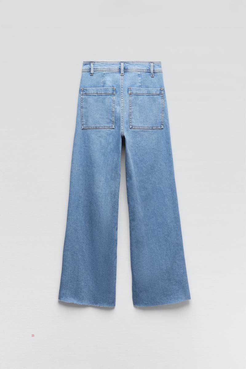 ZARA ZW THE MARINE STRAIGHT Jeans Dam Blå | HAWFQ-8609