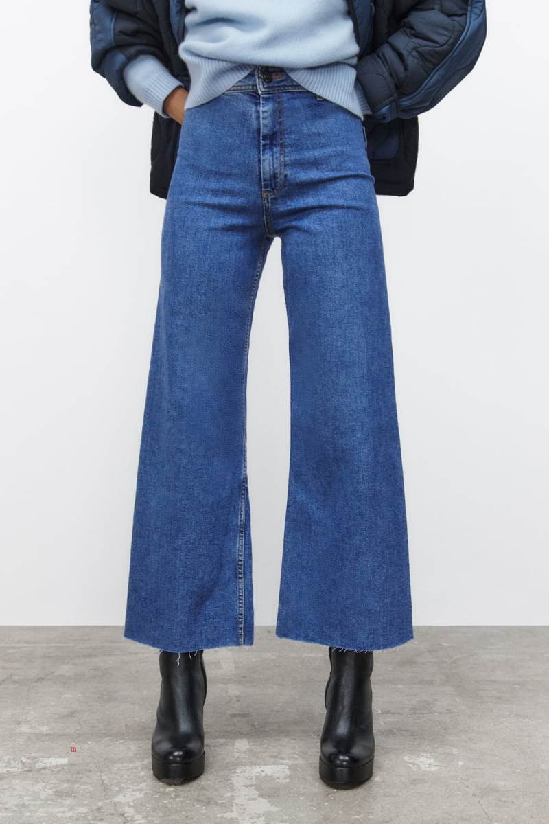 ZARA ZW THE MARINE STRAIGHT Jeans Dam Blå | WQIRC-2195