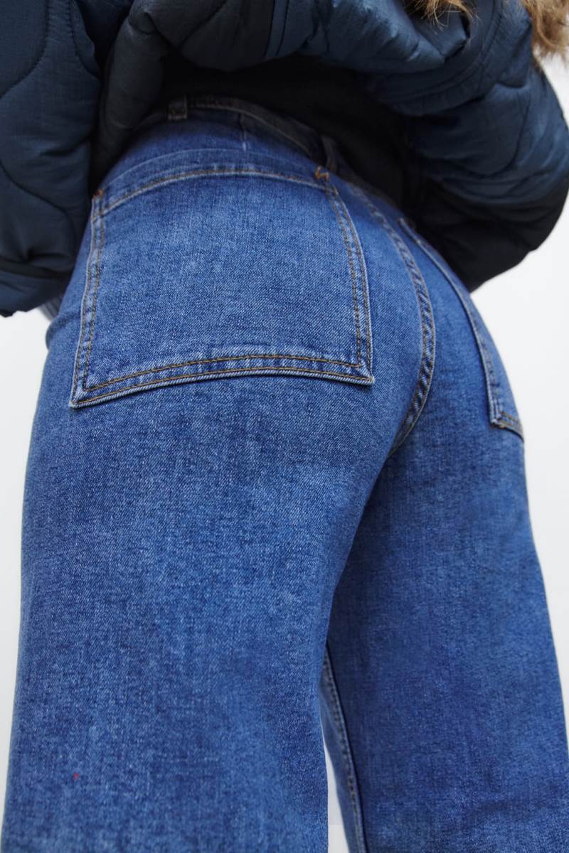 ZARA ZW THE MARINE STRAIGHT Jeans Dam Blå | WQIRC-2195