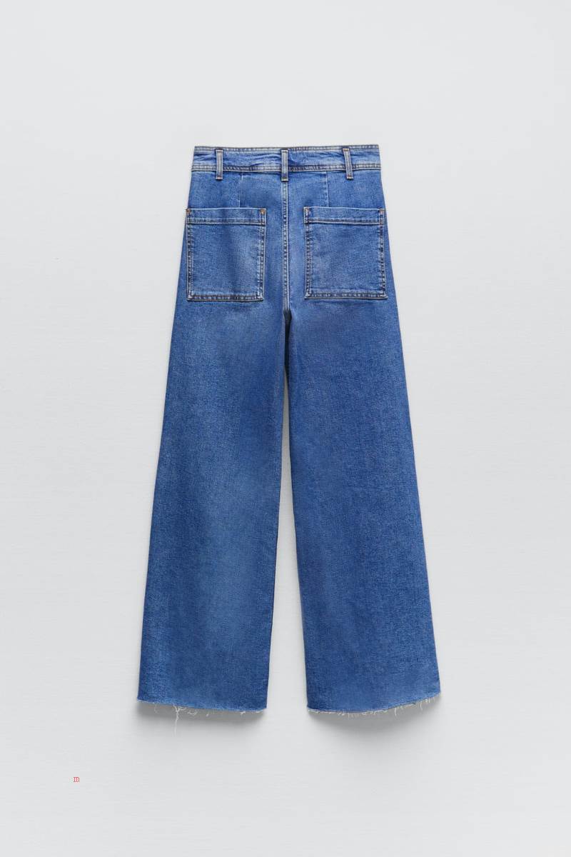 ZARA ZW THE MARINE STRAIGHT Jeans Dam Blå | WQIRC-2195