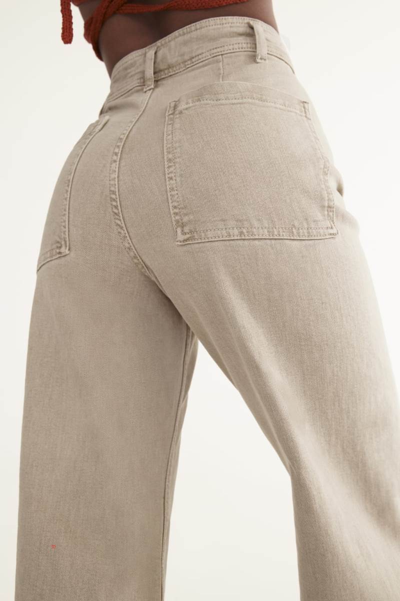 ZARA ZW THE MARINE STRAIGHT Jeans Dam Grå | DTKVN-7389