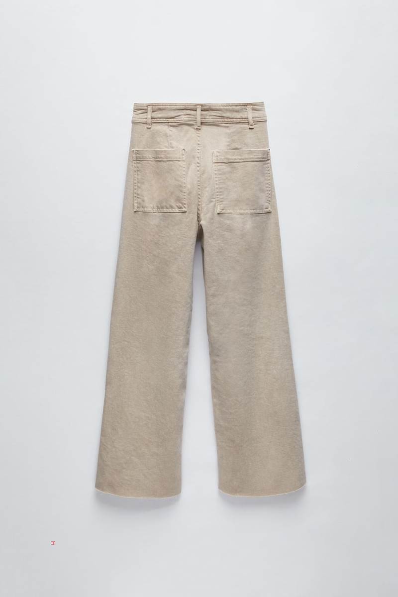 ZARA ZW THE MARINE STRAIGHT Jeans Dam Grå | DTKVN-7389