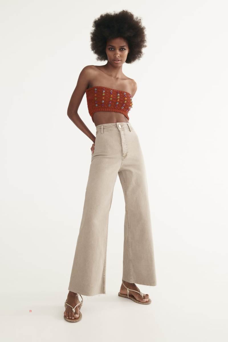 ZARA ZW THE MARINE STRAIGHT Jeans Dam Grå | DTKVN-7389