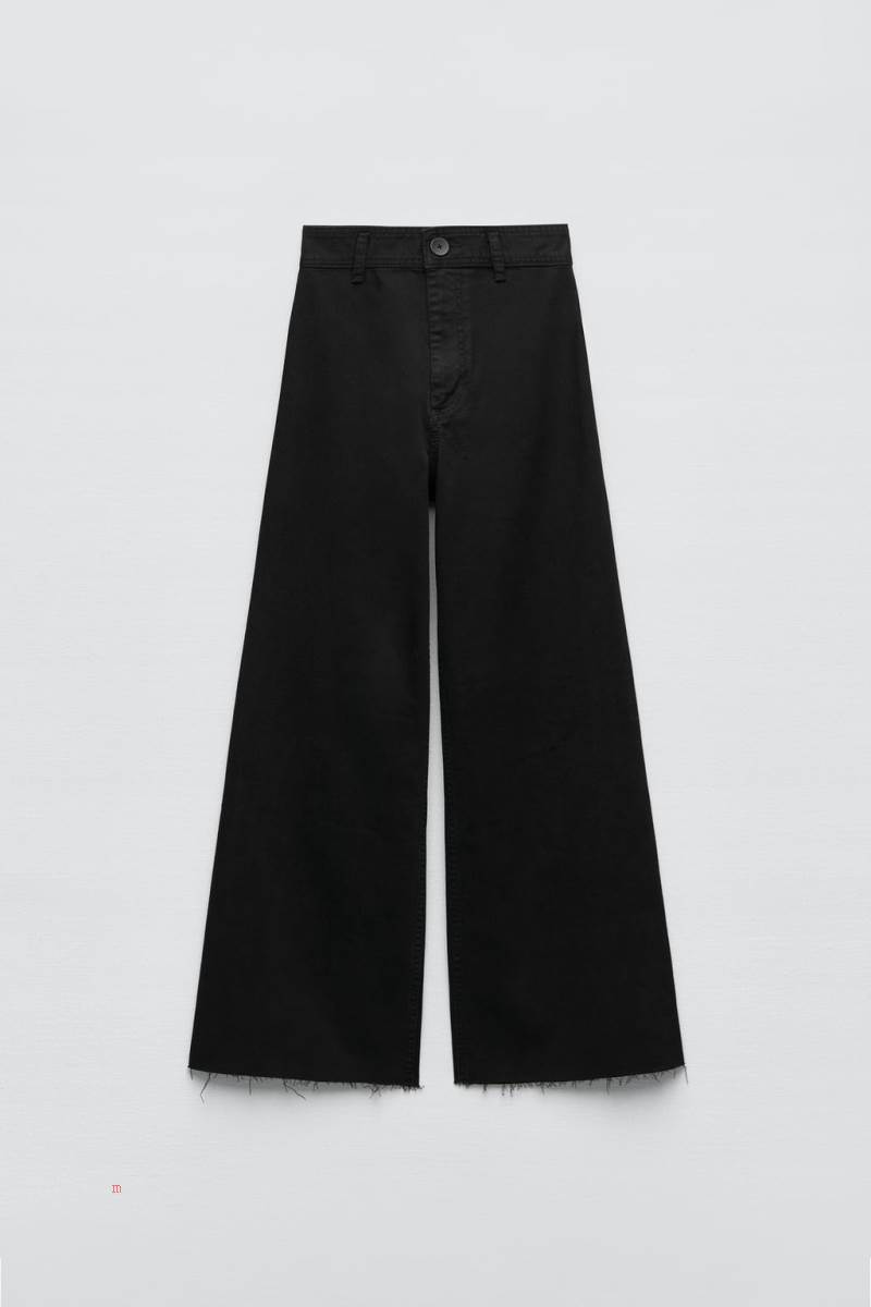 ZARA ZW THE MARINE STRAIGHT Jeans Dam Svarta | ETBCI-5179
