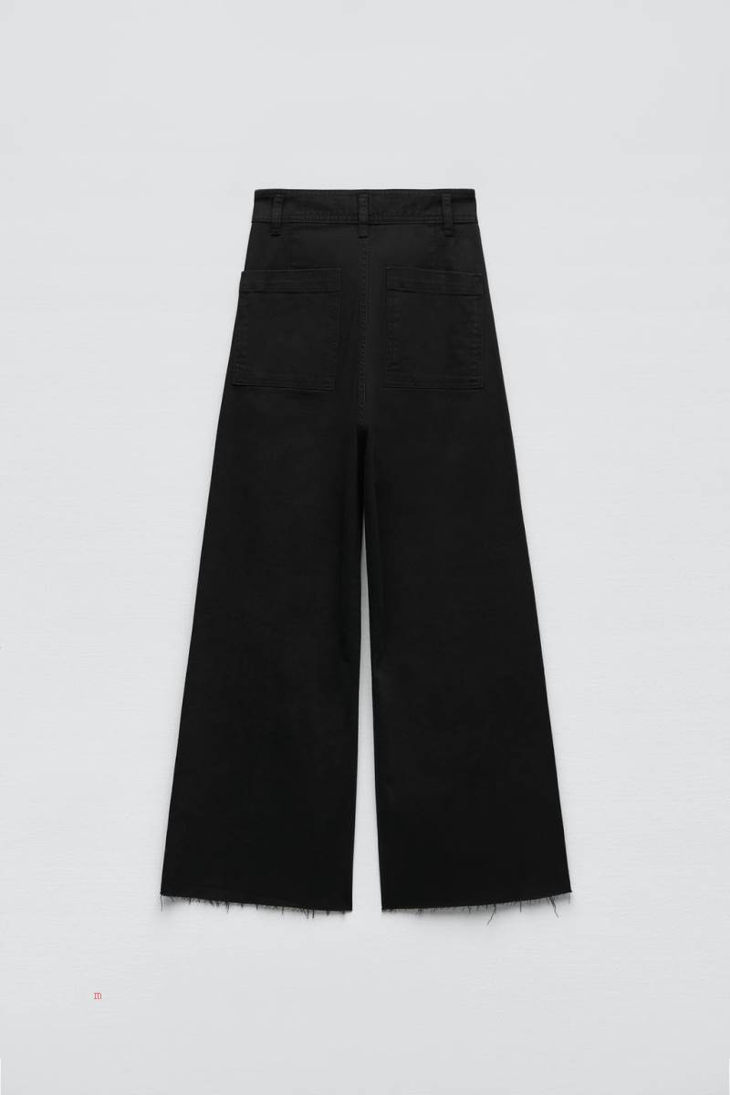 ZARA ZW THE MARINE STRAIGHT Jeans Dam Svarta | ETBCI-5179