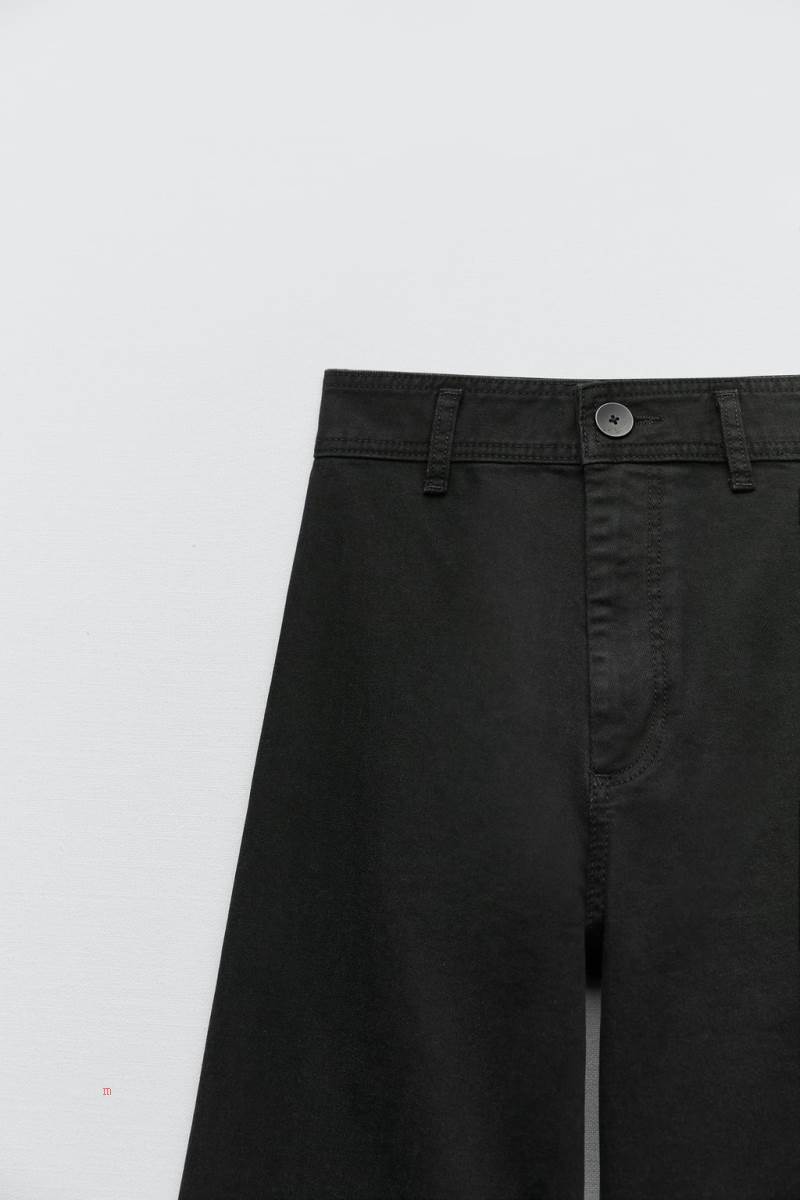ZARA ZW THE MARINE STRAIGHT Jeans Dam Svarta | ETBCI-5179