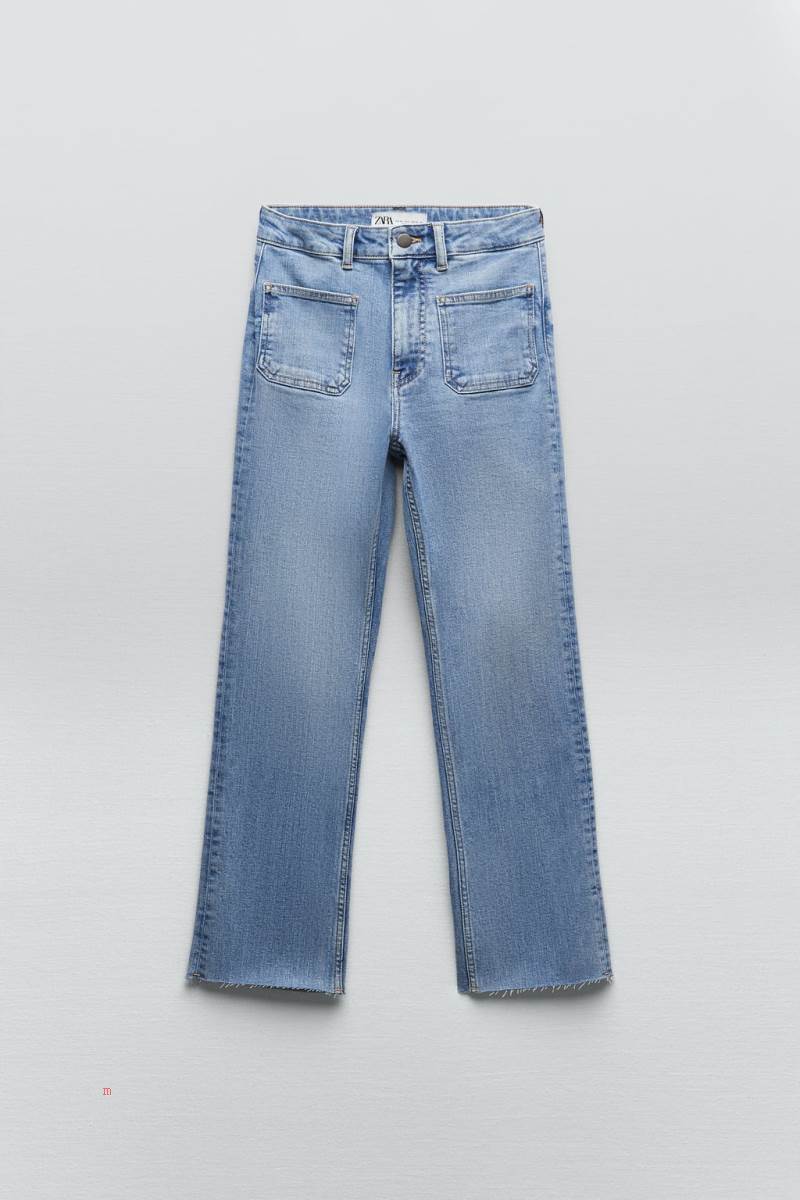 ZARA ZW THE MID-RISE FLARE Jeans Dam Ljusblå | OCSNR-8735