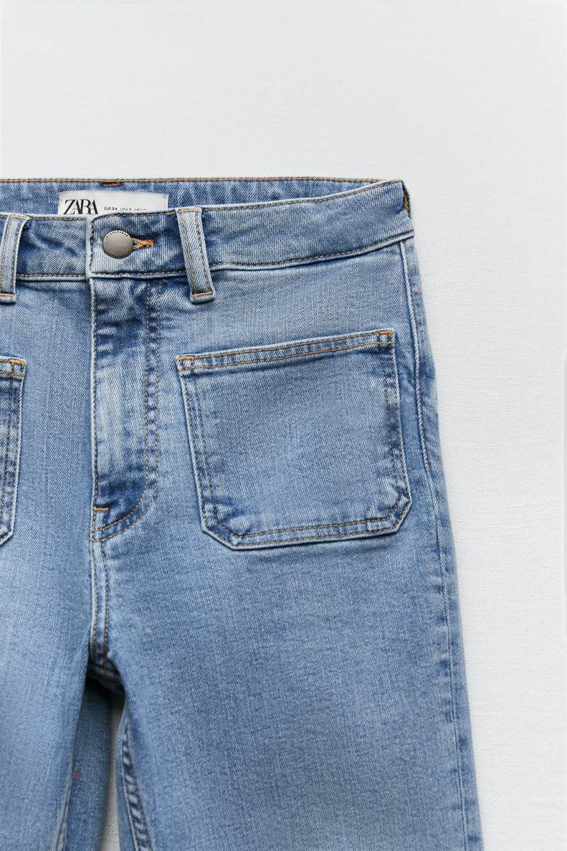 ZARA ZW THE MID-RISE FLARE Jeans Dam Ljusblå | OCSNR-8735